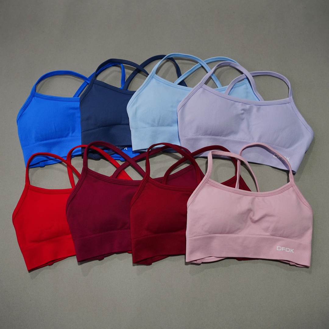 DFDK リブ編みシームレスクロスバックヨガブラ女性用ワイヤ - Minimizer Bra Women のレビューと価格