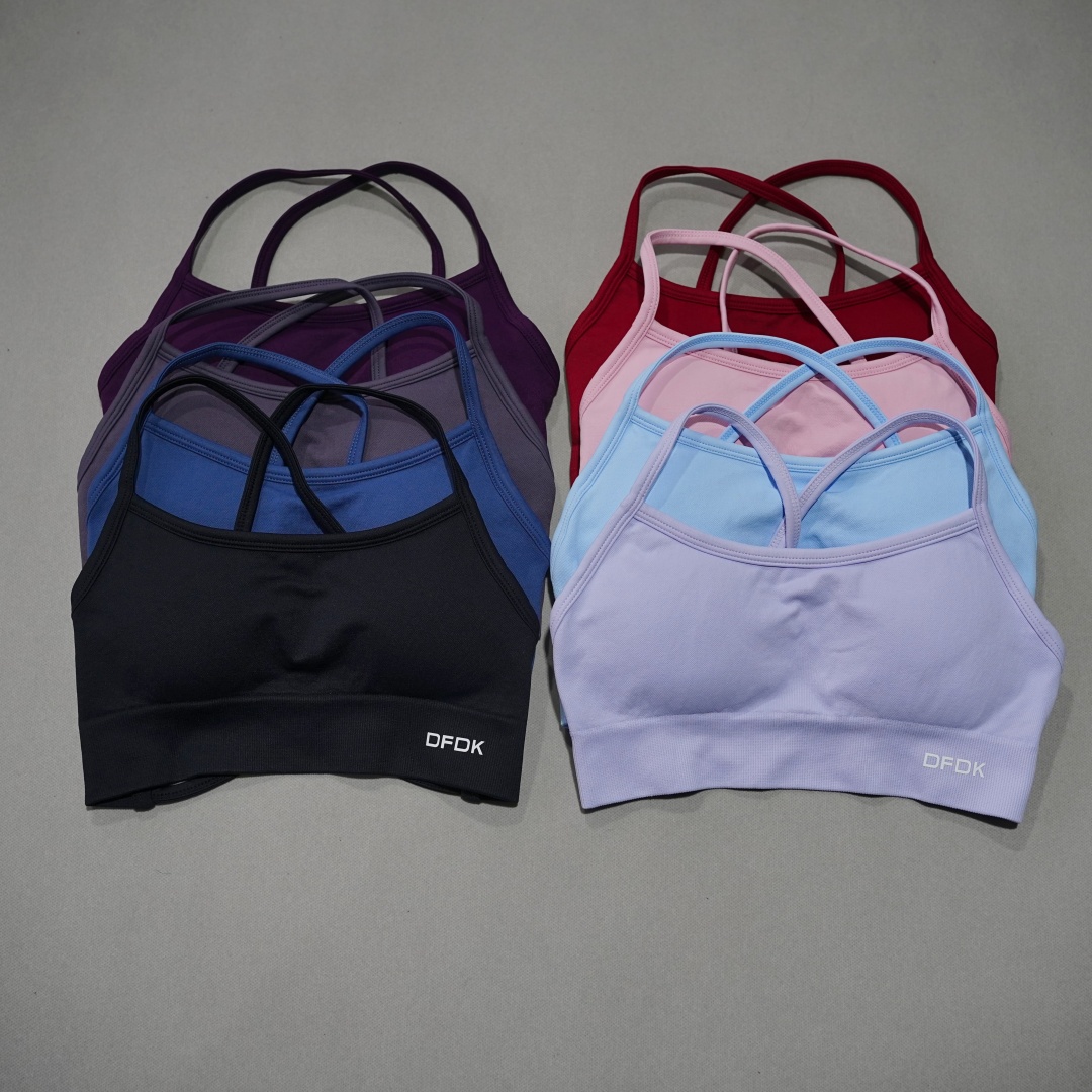 DFDK リブ編みシームレスクロスバックヨガブラ女性用ワイヤ - Minimizer Bra Women のレビューと価格