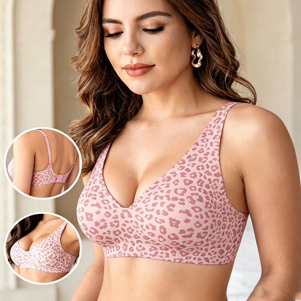 レオパード柄シームレスワイヤレスブラ、フルカバープッシュアッ - T Shirt Bra Seamless のレビューと価格