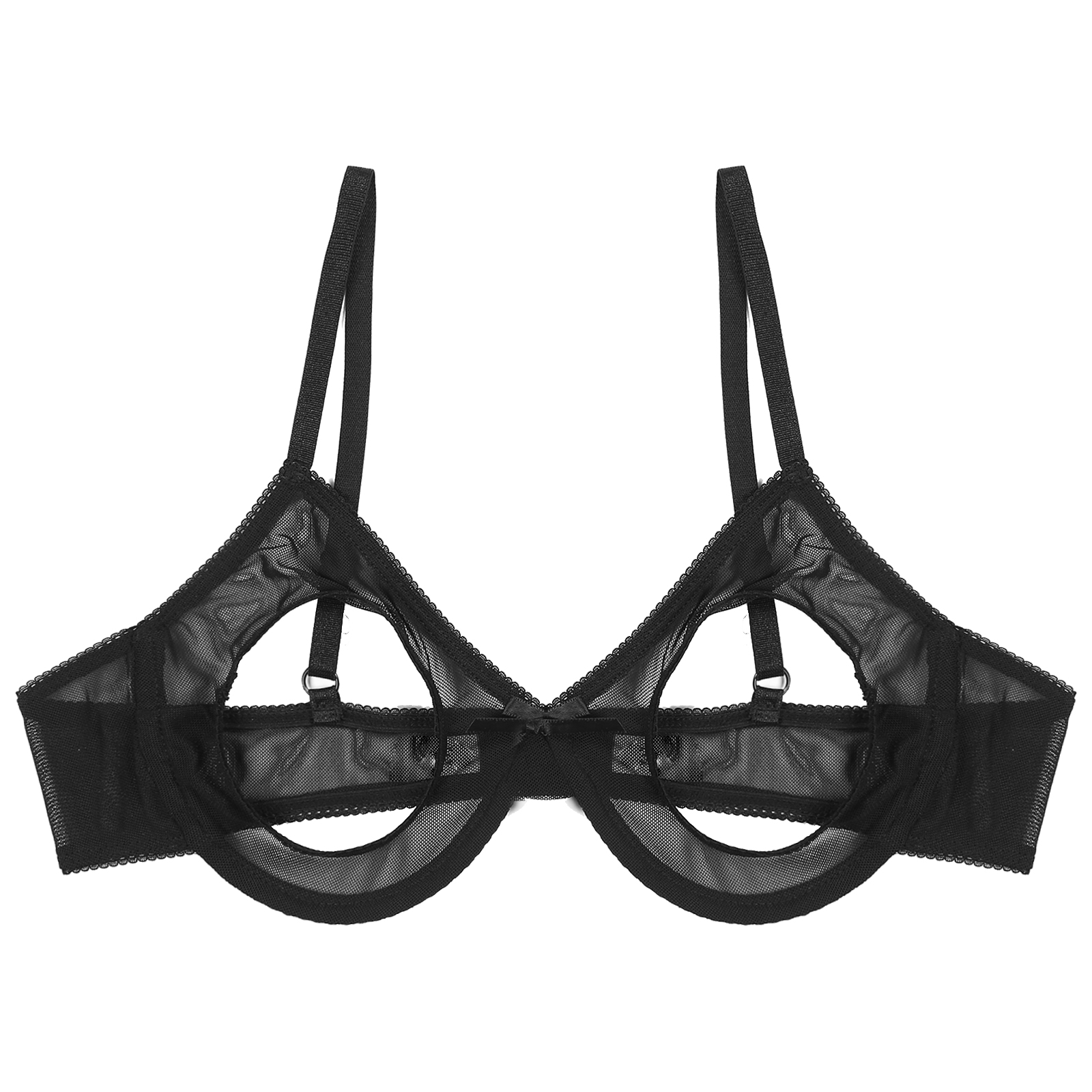 女性用レースアンダーワイヤー入りプッシュアップシェルフブラ  - Demi Bra Balconette のレビューと価格